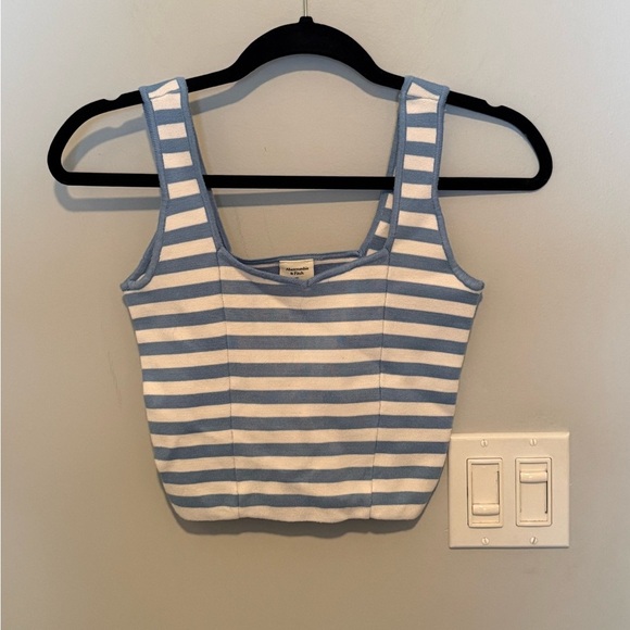 Abercrombie & Fitch Tops - Abercrombie & Fitch Blue and White Striped Crop Top